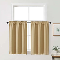 Patin Solid Thermal Window Curtains 2 Panels, Dual Rod Pocket
