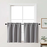 Patin Solid Thermal Window Curtains 2 Panels, Dual Rod Pocket