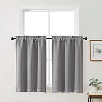Patin Solid Thermal Window Curtains 2 Panels, Dual Rod Pocket