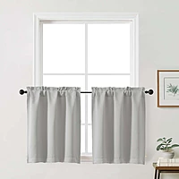 Patin Solid Thermal Window Curtains 2 Panels, Dual Rod Pocket