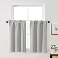 Patin Solid Thermal Window Curtains 2 Panels, Dual Rod Pocket