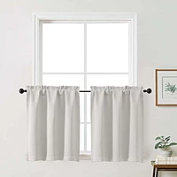 Patin Solid Thermal Window Curtains 2 Panels, Dual Rod Pocket