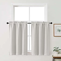 Patin Solid Thermal Window Curtains 2 Panels, Dual Rod Pocket