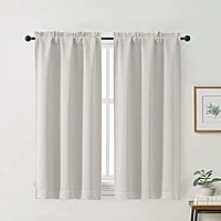 Patin Solid Thermal Window Curtains 2 Panels, Dual Rod Pocket