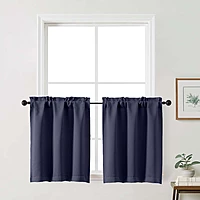 Patin Solid Thermal Window Curtains 2 Panels, Dual Rod Pocket
