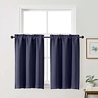 Patin Solid Thermal Window Curtains 2 Panels, Dual Rod Pocket