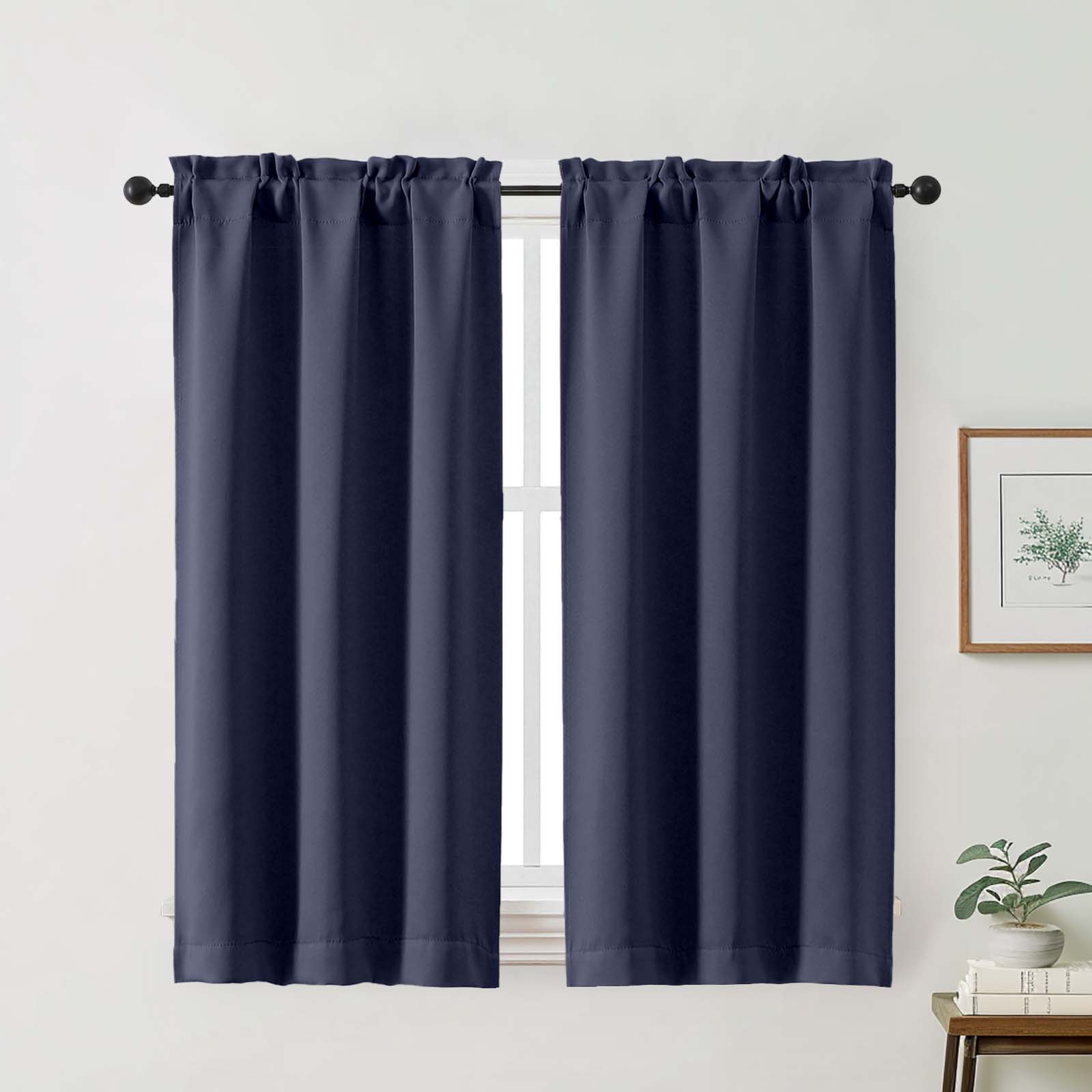 Patin Solid Thermal Window Curtains 2 Panels, Dual Rod Pocket