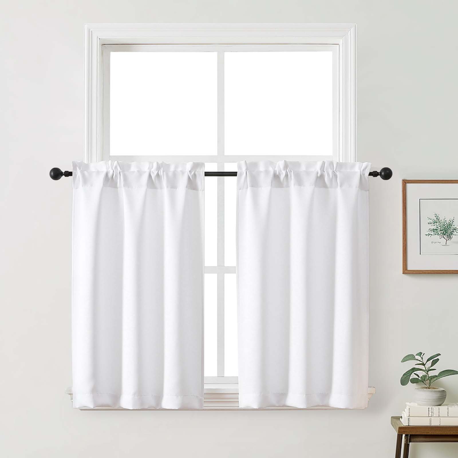 Patin Solid Thermal Window Curtains 2 Panels, Dual Rod Pocket