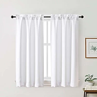 Patin Solid Thermal Window Curtains 2 Panels, Dual Rod Pocket