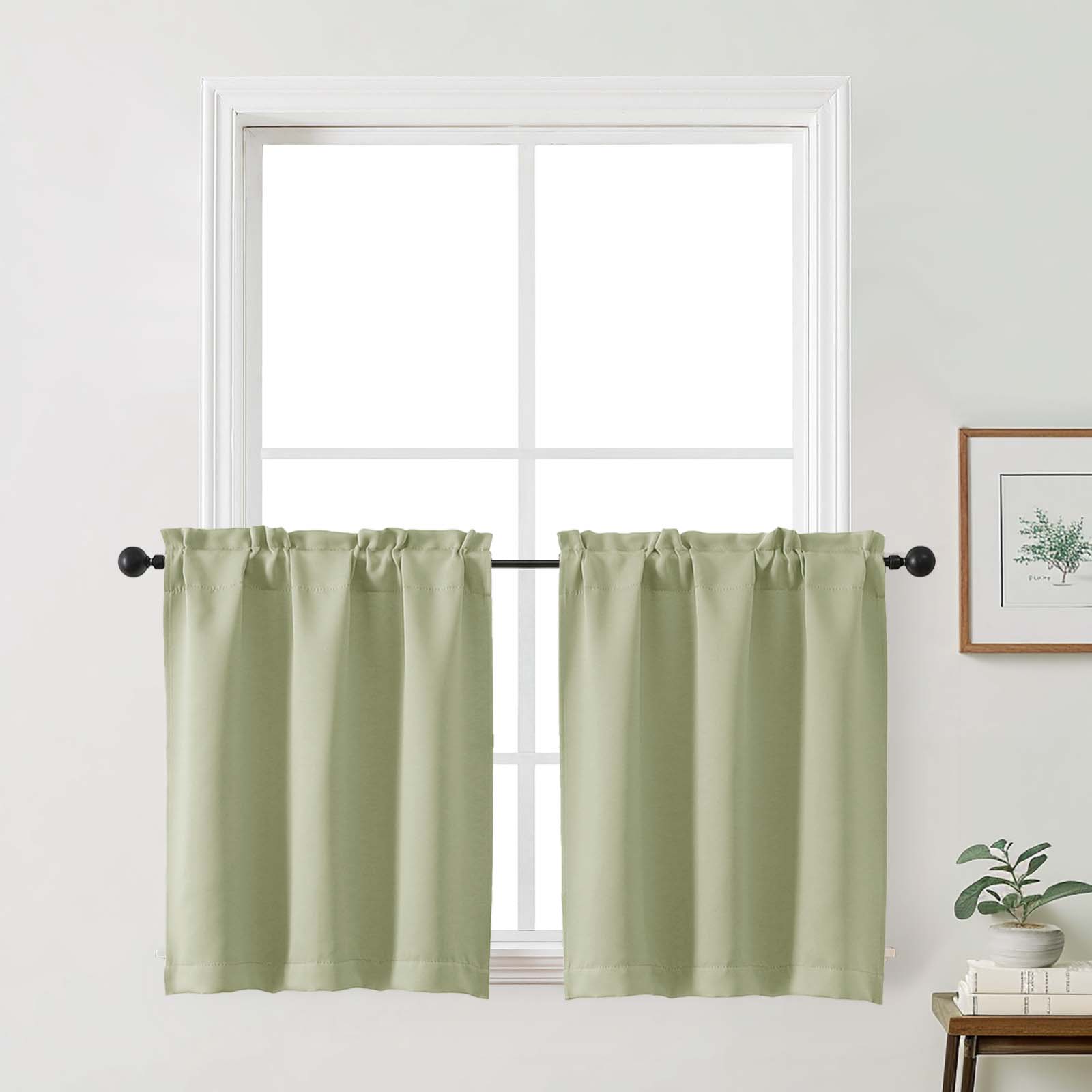 Patin Solid Thermal Window Curtains 2 Panels, Dual Rod Pocket