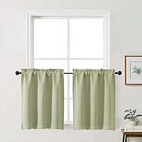 Patin Solid Thermal Window Curtains 2 Panels, Dual Rod Pocket