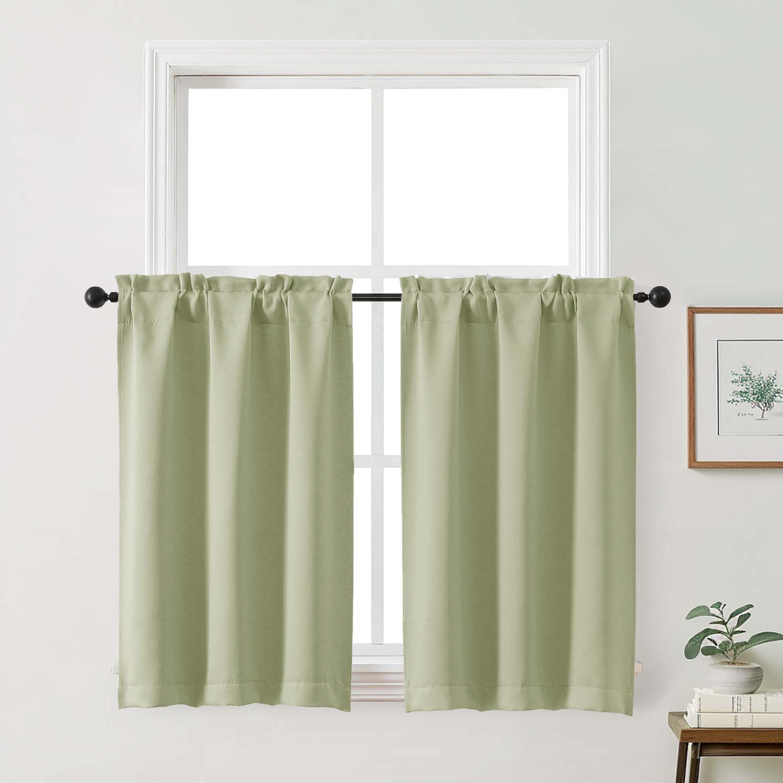 Patin Solid Thermal Window Curtains 2 Panels, Dual Rod Pocket