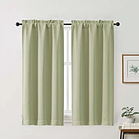 Patin Solid Thermal Window Curtains 2 Panels, Dual Rod Pocket