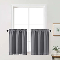 Patin Solid Thermal Window Curtains 2 Panels, Dual Rod Pocket