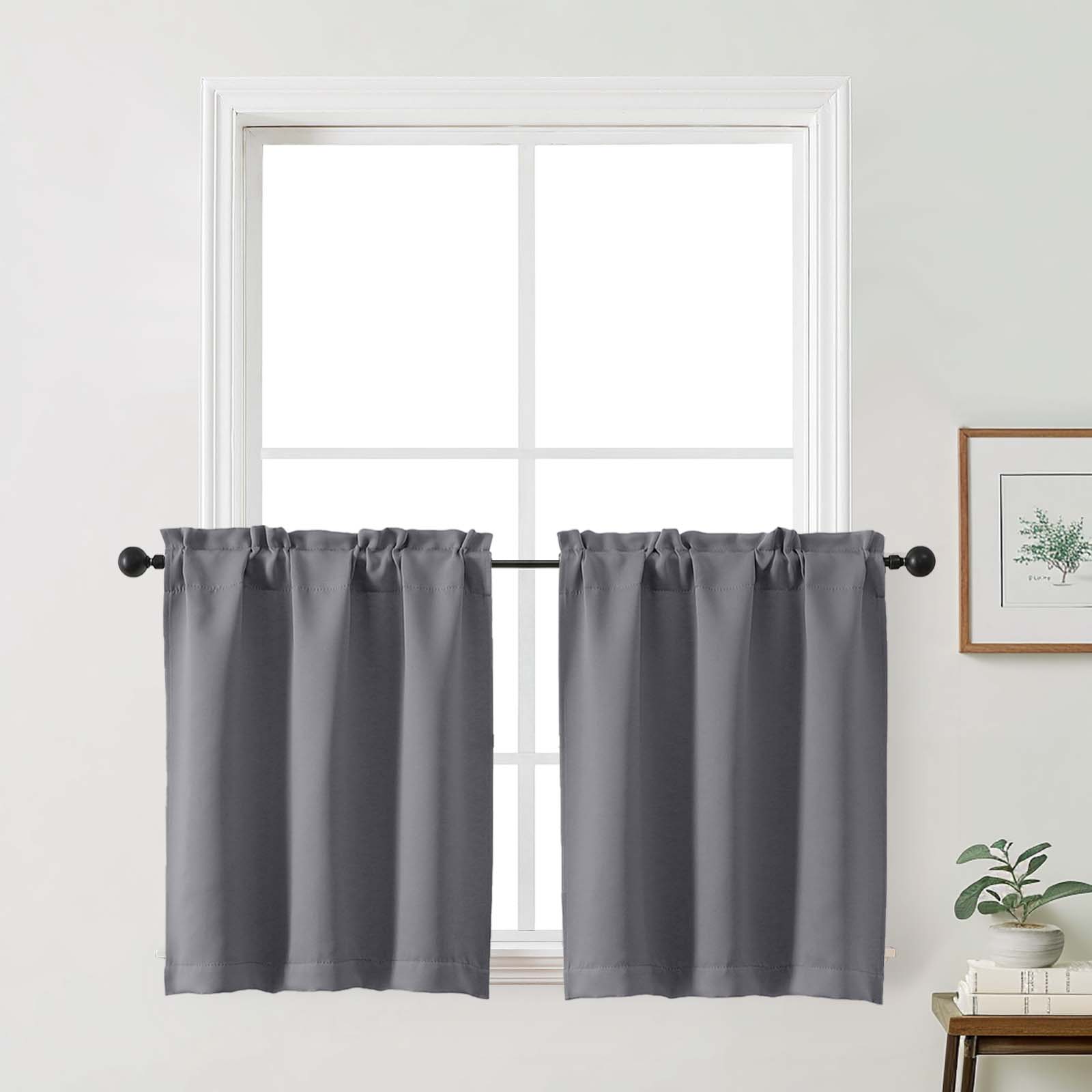 Patin Solid Thermal Window Curtains 2 Panels, Dual Rod Pocket