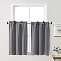 Patin Solid Thermal Window Curtains 2 Panels, Dual Rod Pocket