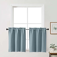 Patin Solid Thermal Window Curtains 2 Panels, Dual Rod Pocket