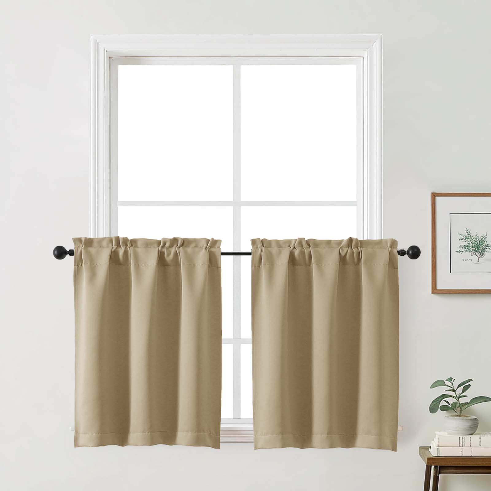 Patin Solid Thermal Window Curtains 2 Panels, Dual Rod Pocket
