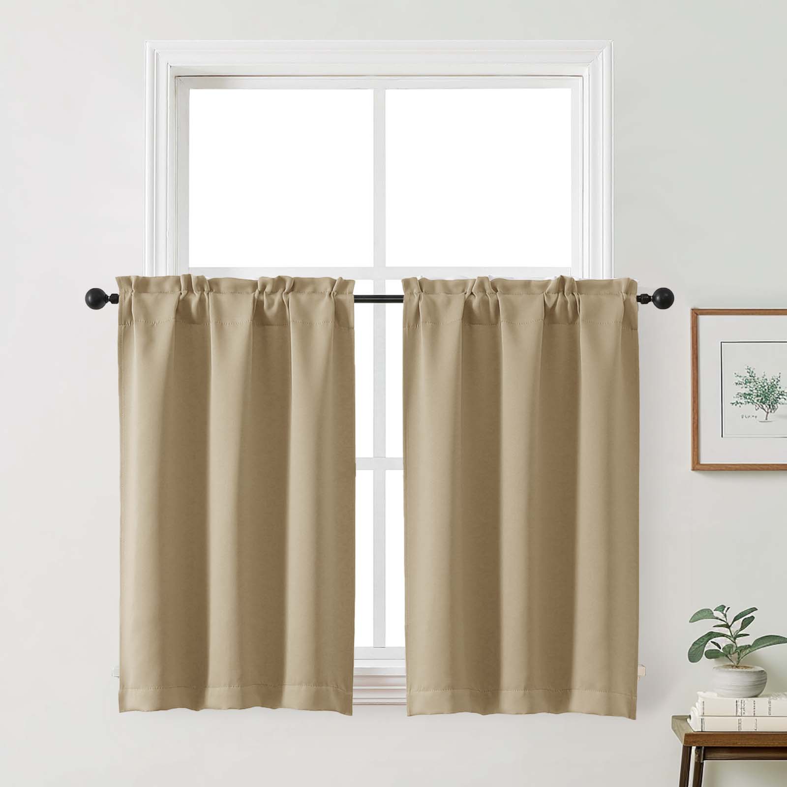 Patin Solid Thermal Window Curtains 2 Panels, Dual Rod Pocket