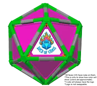 Full Dice - Disc Golf-LimeGreen-LightSlateGray-DeepPink