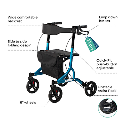 OmniX 8" Side Folding Rollator 012CB