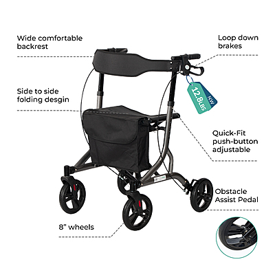OmniX 8" Side Folding Rollator  012GY