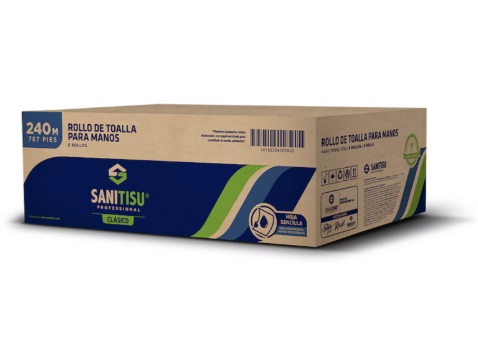 TOALLA ROLL 240 METROS BLANCA TISU CLASSIC 6S