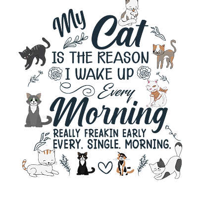 My Cat Is the Reason I Wake Up Every Morning T-Shirt – Funny Cat Lover Tee