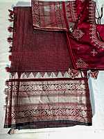 J421: Ready To Ship Beautiful Kuppadam Saree With Stitched Embriodery Work Blouse J421: Ready To Ship Beautiful Kuppadam Saree With Stitched Embriodery Work Blouse