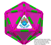 Full Dice - Table Tennis-DeepPink-LimeGreen-DeepPink