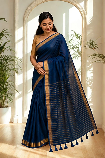 Mul Cotton Teal Blue Stripe