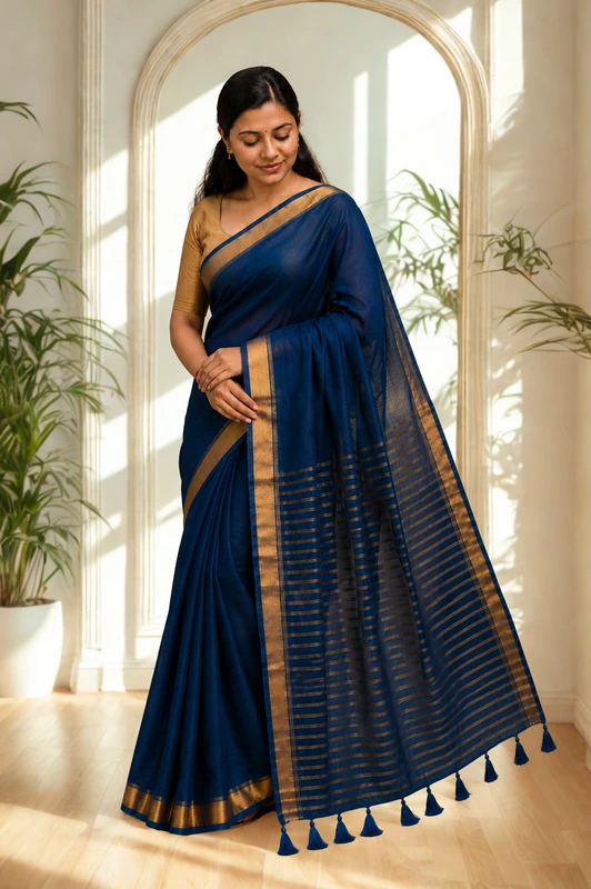Mul Cotton Teal Blue Stripe