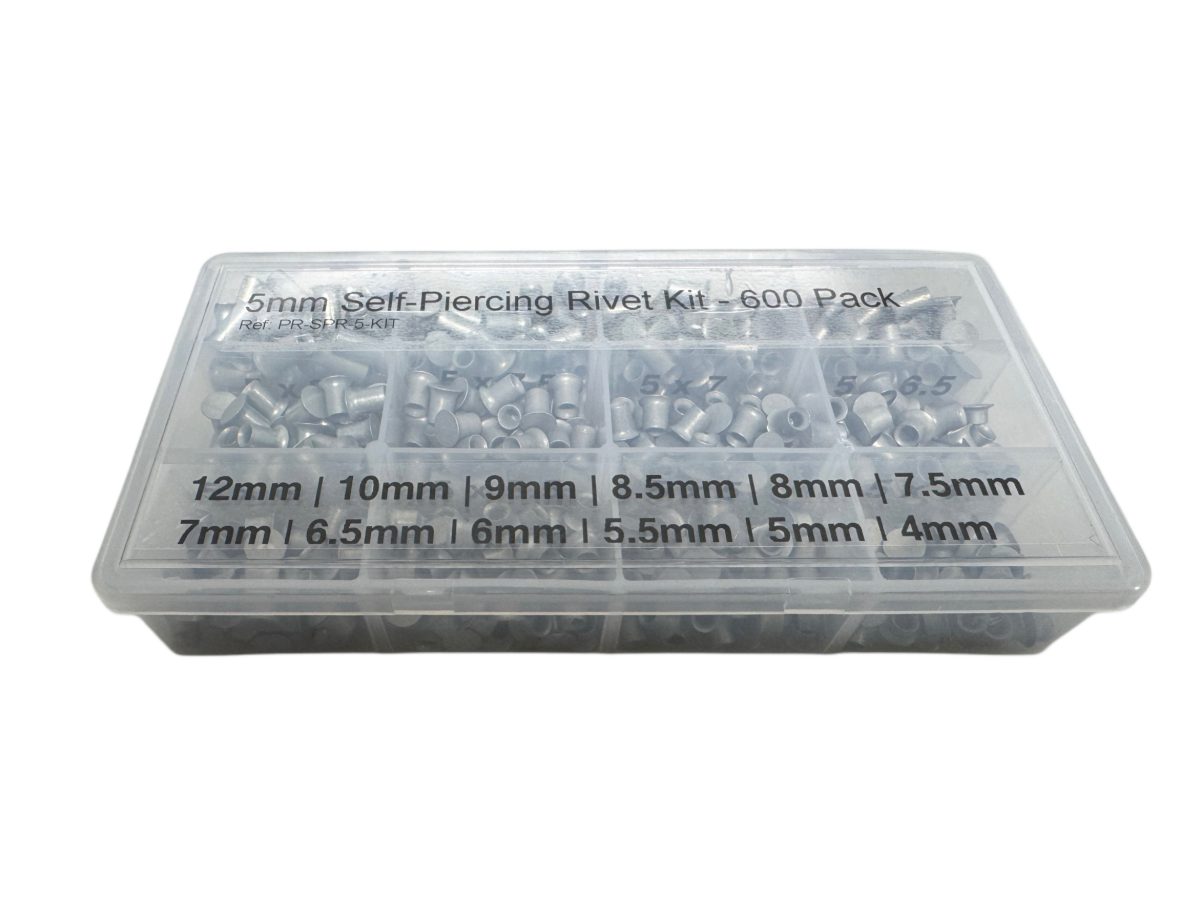 5mm Self-Piercing Rivet Kit 600 Pack - 50 each size 5mm Self-Piercing Rivet Kit 600 Pack - 50 each size