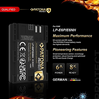 PATONA PROTECT Battery f. Canon LP-E6P EOS R5 Mark II 8k-ready 6A
