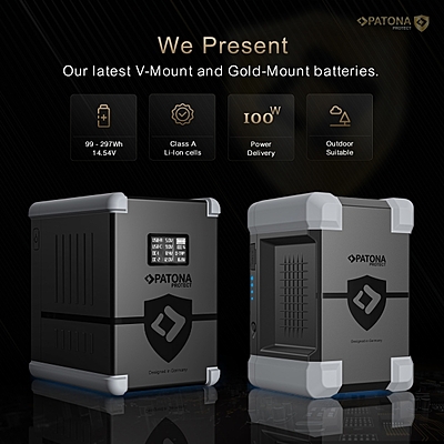 PATONA PROTECT V-Mount battery V300 PD100 297Wh USB-C USB-A 2xD-Tap