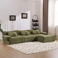 Modular Chenille Sofa Set with Armchair