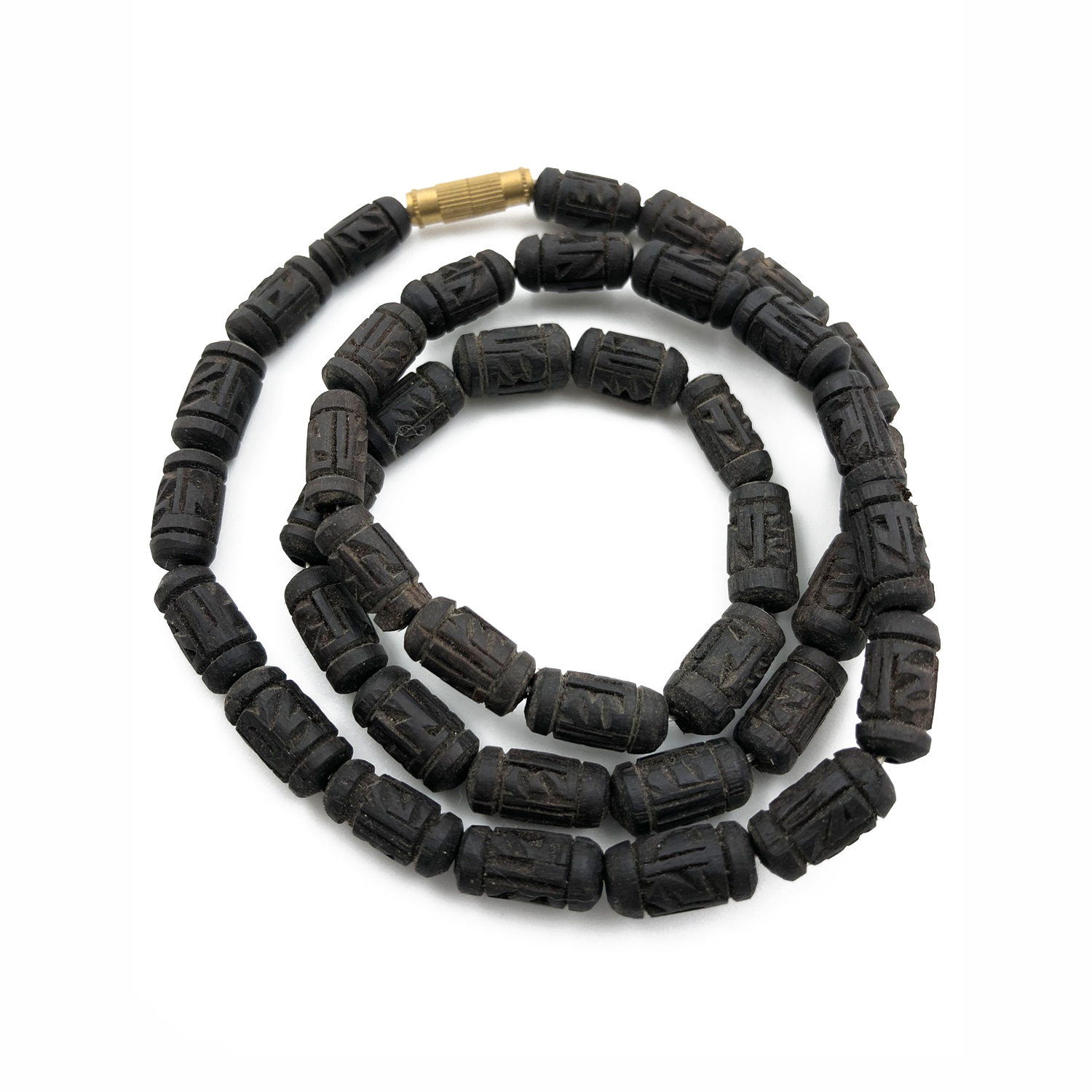 Tulsi Black Long Beads with Engraved Radha Name Handicraft Mala