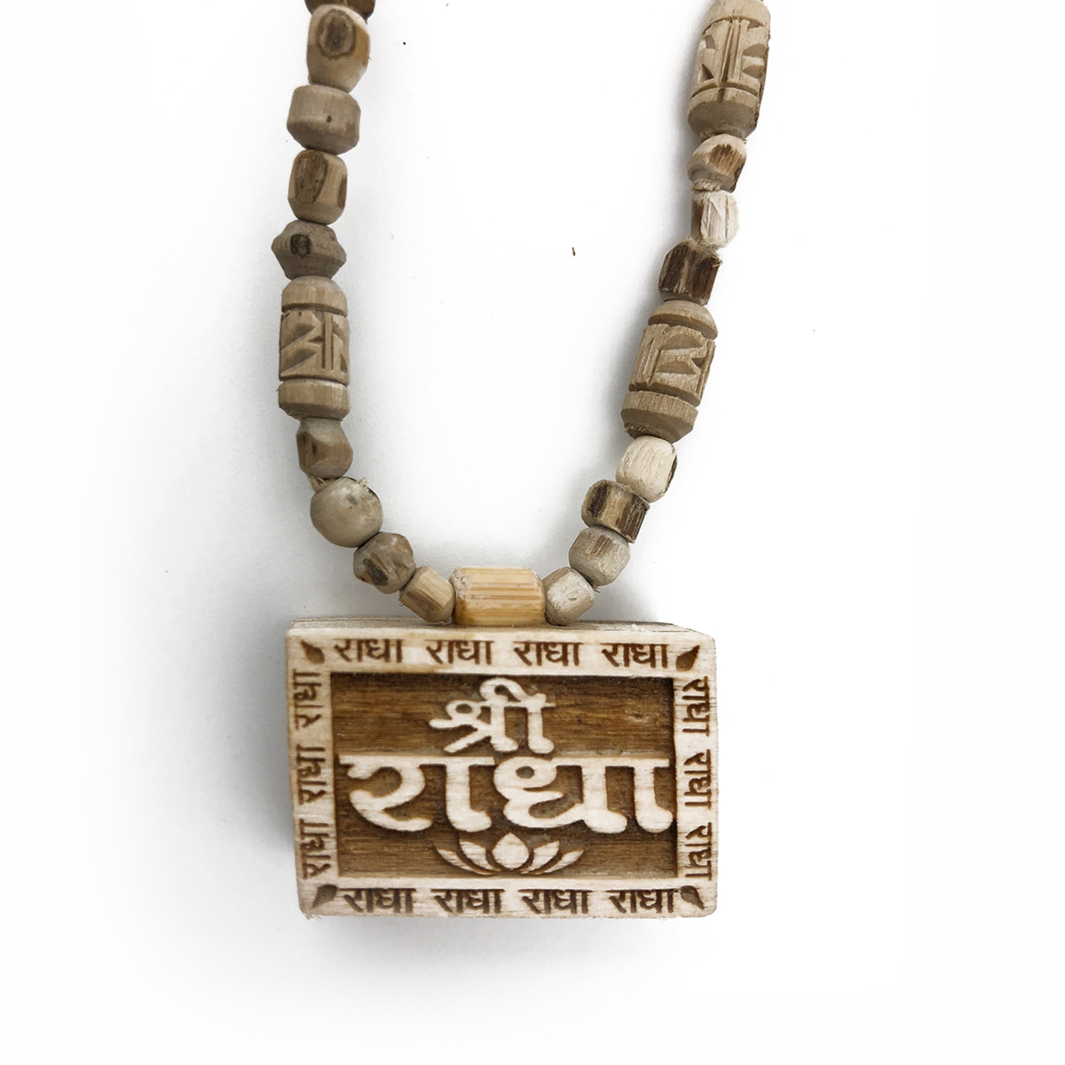 Original Tulsi Mala with Shri Radha Name Bhaktamal Handicraft Pendant