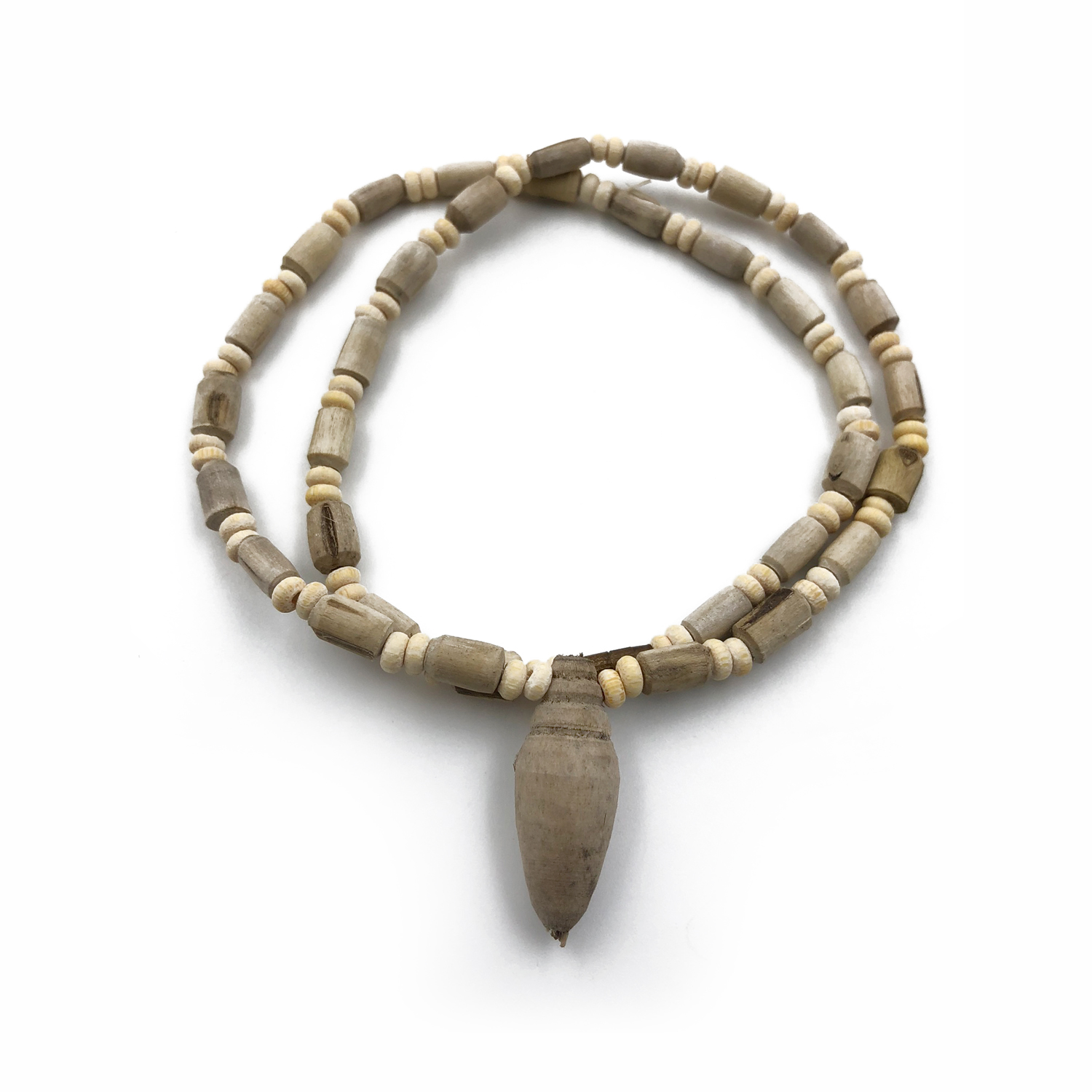 Original Tulsi Mala with Shankh Handicraft Pendant (Long-Medium Size Beads)