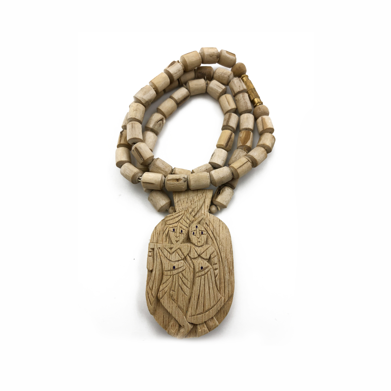 Original Tulsi Mala with Radha Krishna Shaped Handicraft Pendant