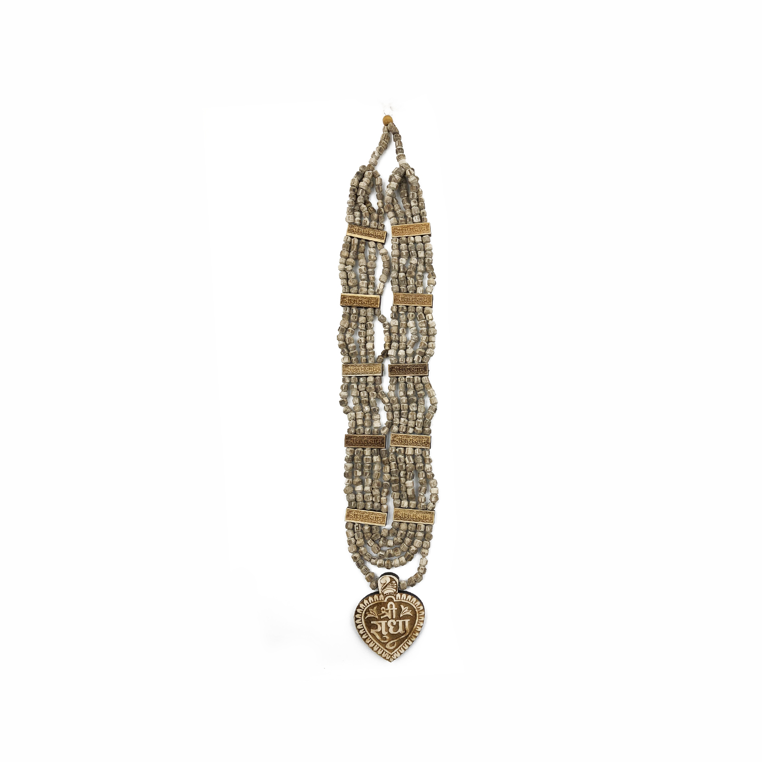 Original Tulsi Mala 5-Strand with Heart-Shaped Shri Radha Pendant