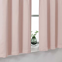 Patin Solid Thermal Window Curtains 2 Panels, Dual Rod Pocket