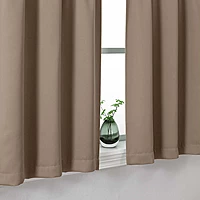 Patin Solid Thermal Window Curtains 2 Panels, Dual Rod Pocket