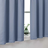 Patin Solid Thermal Window Curtains 2 Panels, Dual Rod Pocket