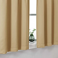 Patin Solid Thermal Window Curtains 2 Panels, Dual Rod Pocket