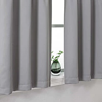 Patin Solid Thermal Window Curtains 2 Panels, Dual Rod Pocket