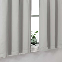Patin Solid Thermal Window Curtains 2 Panels, Dual Rod Pocket