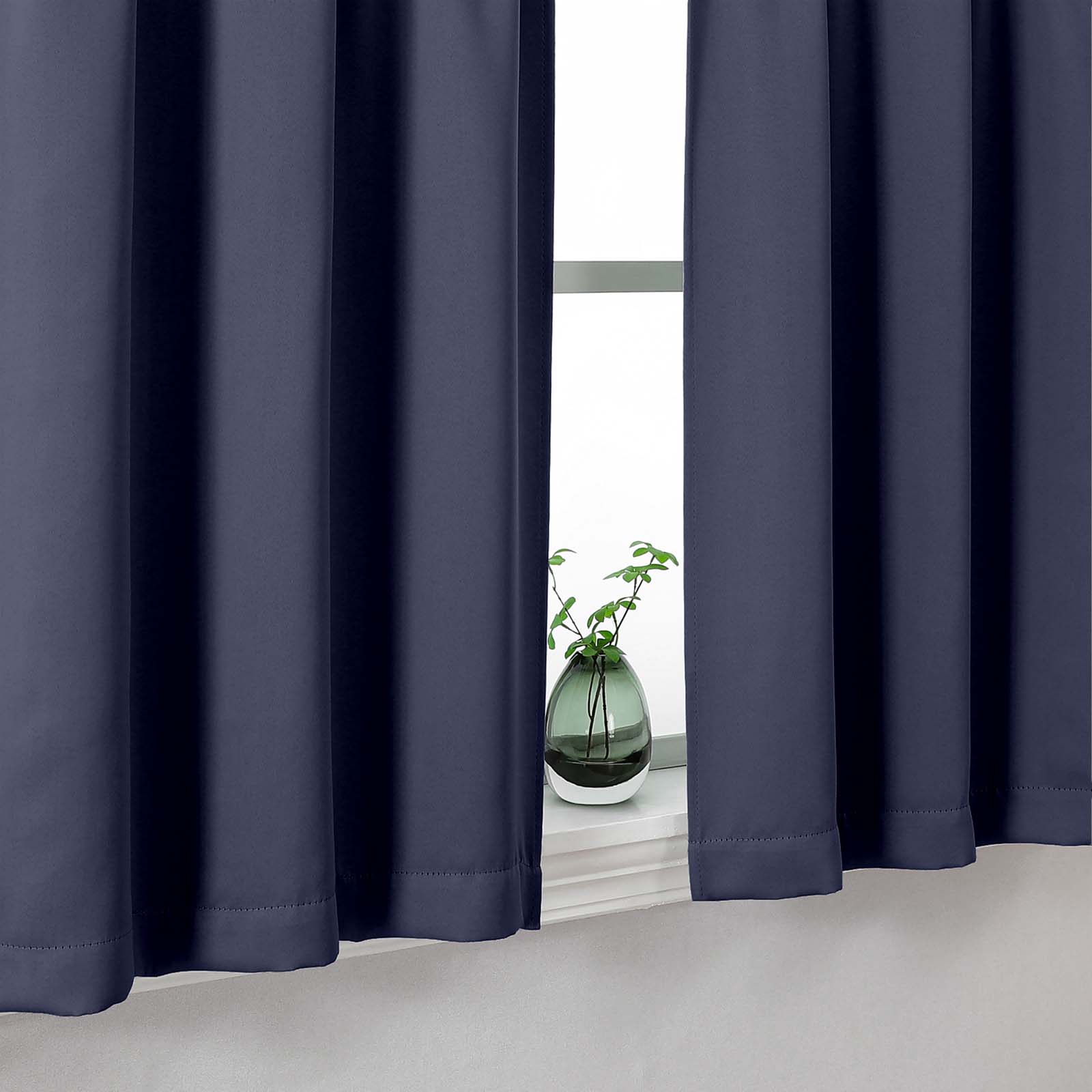 Patin Solid Thermal Window Curtains 2 Panels, Dual Rod Pocket