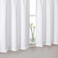 Patin Solid Thermal Window Curtains 2 Panels, Dual Rod Pocket