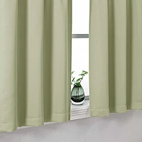 Patin Solid Thermal Window Curtains 2 Panels, Dual Rod Pocket